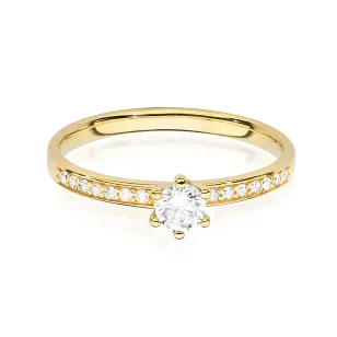 Pierścionek zaręczynowy diament 0,17ct certyfikat