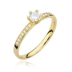 Pierścionek zaręczynowy diament 0,37ct certyfikat