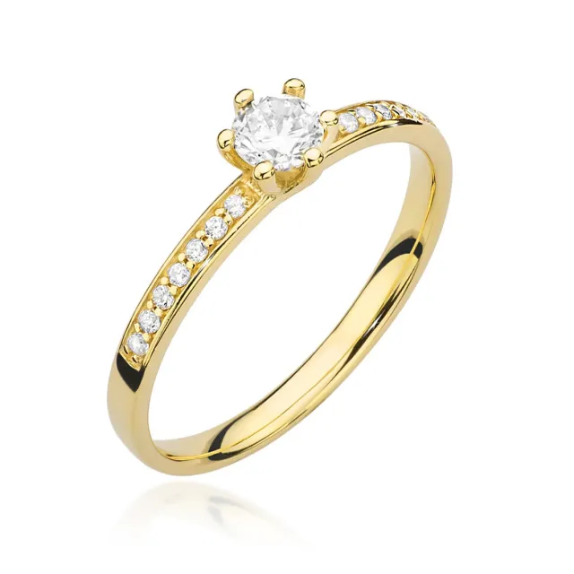 Pierścionek zaręczynowy diament 0,37ct certyfikat