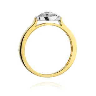 Złoty Pierścionek 585 Brylanty 0,23ct