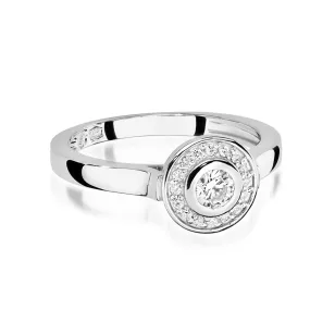 Złoty Pierścionek 585 Białe Złoto Brylanty 0,23ct