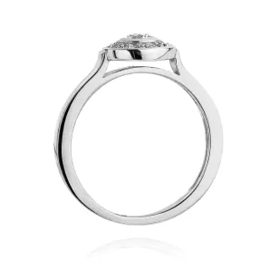 Złoty Pierścionek 585 Białe Złoto Brylanty 0,23ct