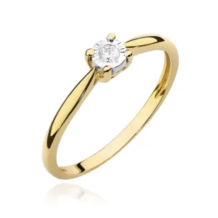 Pierścionek diament złoty 0,08ct