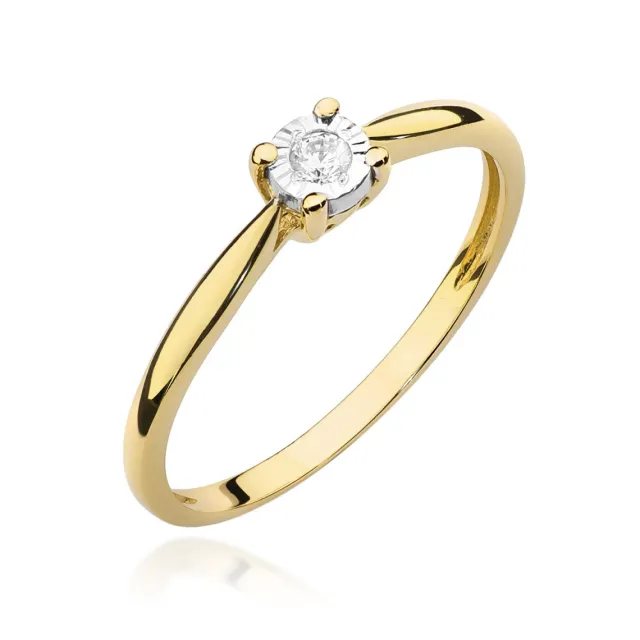 Pierścionek diament złoty 0,08ct