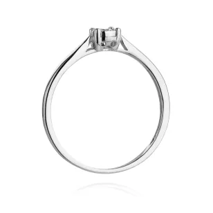 Pierścionek brylant białe złoto 0,08ct