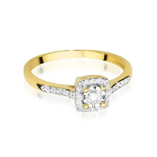 Złoty Pierścionek 585 Brylant Diamenty 0,21ct Certyfikat