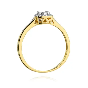 Złoty Pierścionek 585 Brylant Diamenty 0,21ct Certyfikat