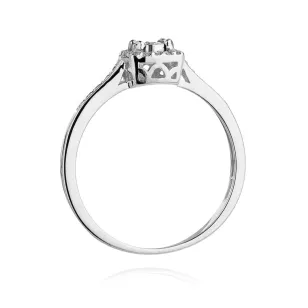 Pierścionek diament 0,21ct białe złoto
