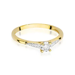 Pierścionek 585 brylanty 0,11ct certyfikat