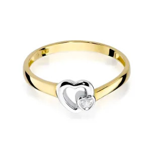 Złoty Pierścionek 585 z diamentem brylant 0,02ct