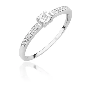 Pierścionek 585 białe złoto Brylanty 0,07ct