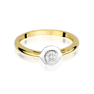 Złoty pierścionek z brylantem 0,08ct