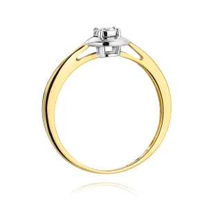 Złoty pierścionek z brylantem 0,08ct