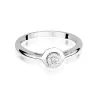 Złoty Pierścionek 585 Białe Złoto Brylant 0,08ct