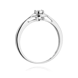 Złoty Pierścionek 585 Białe Złoto Brylant 0,08ct