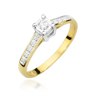 Pierścionek złoty 585 brylanty i diamenty 0,13ct