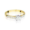 Pierścionek złoty 585 brylanty i diamenty 0,13ct
