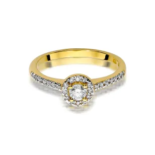 Pierścionek złoty 585 brylant diamenty 0,52ct