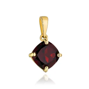 ⭐ Zawieszka złota z kolekcji "COLORFUL STONE" - granat kwadrat ♥ Ergold