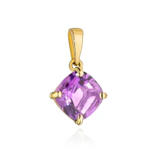 ⭐ Zawieszka złota z kolekcji "COLORFUL STONE" - ametyst kwadrat ♥ Ergold