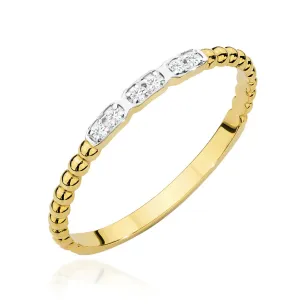 Złoty pierścionek z diamentami 0,03ct