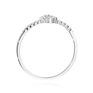 Złoty Pierścionek 585 Białe Złoto Diamenty 0,13ct