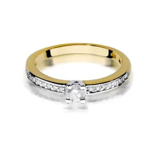 Złoty Pierścionek 585 z diamentem brylant 0,28ct