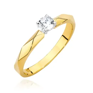 Złoty pierścionek z diamentem 0,15ct