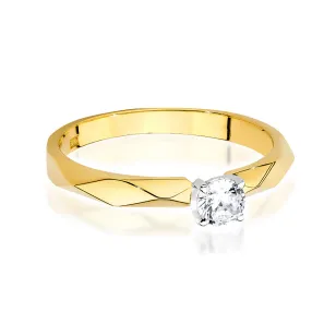 Złoty pierścionek z diamentem 0,15ct