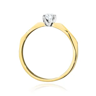 Złoty pierścionek z diamentem 0,15ct