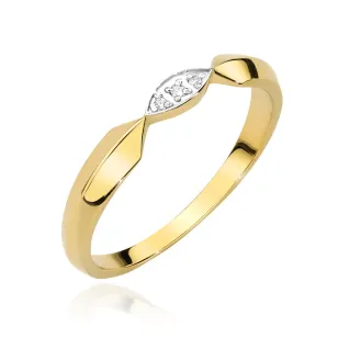 Złoty Pierścionek 585 Diamenty 0,015ct Certyfikat
