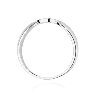 Złoty Pierścionek 585 Białe Złoto Diamenty 0,015ct Certyfikat