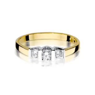 Złoty Pierścionek 585 z diamentem brylant 0,31ct