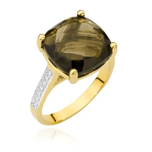 Kwarc dymny pierścionek złoty 5,00ct