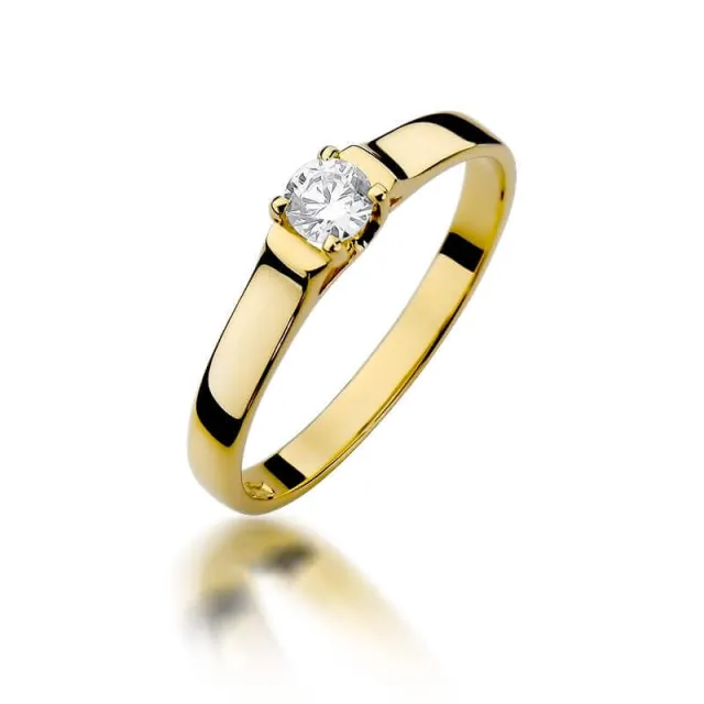 Złoty pierścionek z diamentem EY-381 0,18ct