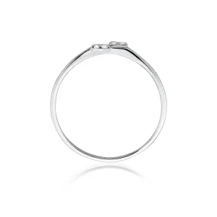 Złoty Pierścionek 585 Białe Złoto Diamenty 0,03ct