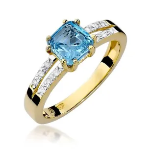 Złoty Pierścionek 585 z diamentem topaz 0,70ct
