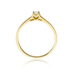 Pierścionek brylant złoty 0,12ct