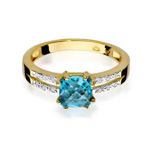 Złoty Pierścionek 585 z diamentem topaz 0,70ct