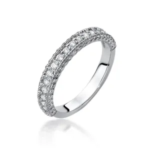 Pierścionek obrączka z diamentami 0,24ct białe złoto