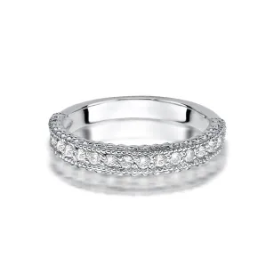 Pierścionek obrączka z diamentami 0,24ct białe złoto