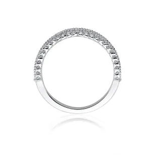 Pierścionek obrączka z diamentami 0,24ct białe złoto