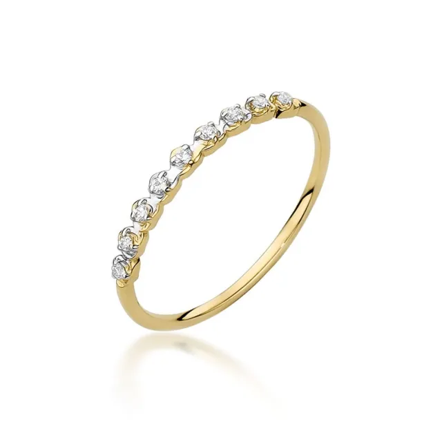Złoty pierścionek 585 diamenty 0,045ct