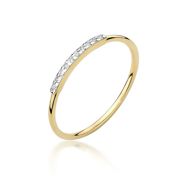 Złoty pierścionek 585 z diamentami 0,05ct