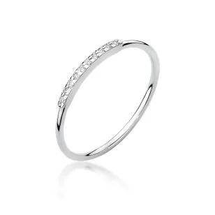 Pierścionek złoty 585 białe złoto diamenty 0,05ct