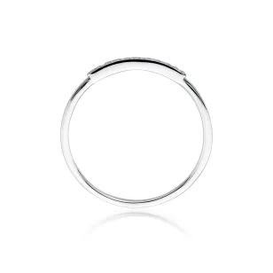 Pierścionek złoty 585 białe złoto diamenty 0,05ct