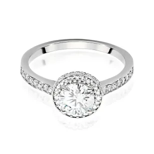 Pierścionek z brylantem białe złoto diamenty 0,70ct