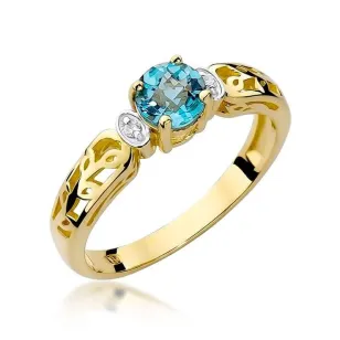 Złoty Pierścionek 585 z diamentem topaz 0,50ct
