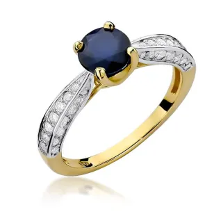 Złoty Pierścionek 585 z diamentem szafir 1,00ct