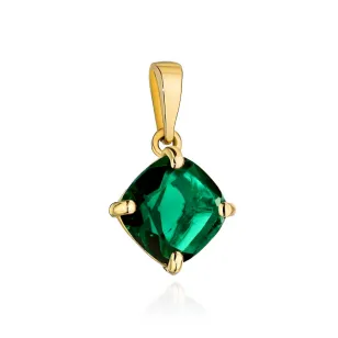 ⭐ Zawieszka złota z kolekcji "COLORFUL STONE" - zielony kwarc kwadrat ♥ Ergold